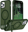 Temdan Magnetic Compatible with iPhone 12 Case & iPhone 12 Pro Case, [Built-in Invisible Kickstand][Compatible with MagSafe][Military Grade Shockproof] Slim Translucent Matte Phone Case 6.1" by Temdan