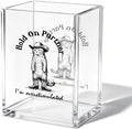 Funny Cowboy Cat Office Acrylic Cosmetic Pen Pencil Holder Cup, Hold On Partner Im Overstimulated Pencil Organizer, Humor Unique Desk Accessories, Sarcastic Gifts for Women Men（A50） by Unknown