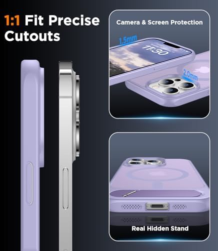 Temdan Magnetic Compatible with iPhone 13 Pro Max Case, [Built-in Invisible Kickstand][Compatible with MagSafe] [Military Grade Shockproof] Slim Translucent Matte Phone Case for iPhone 13 Pro Max 6.7" - Image 6