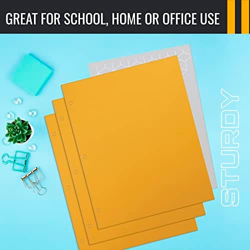 Better Office Products Two Pocket Portfolio Folders, 50-Pack, Dark Yellow, Letter Size Paper Folders, 50 Pieces, Dark Yellow - Image 6