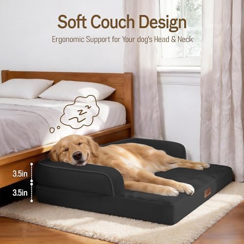Comfort Expression Washable Dog Bed with Bolster for Medium to Large Dogs - Image 3
