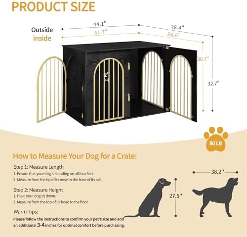 Hzuaneri 44.1'' Dog Crate Furniture,Dog Kennel Indoor for Medium/Large Dogs - Image 2