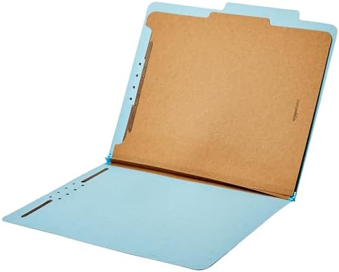 Amazon Basics Classification Folder for Documents and Organization, 1 Divider, 2" Embedded Fasteners, Letter Size, Light Blue, 10 Count (Pack of 2) - Image 4