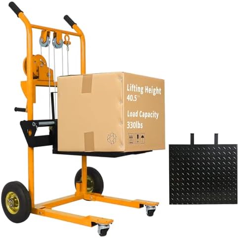 Tory Carrier Winch Stacker Material Lift Dolly 330lbs, 40.5" Max Lift by TTORYCARRIER