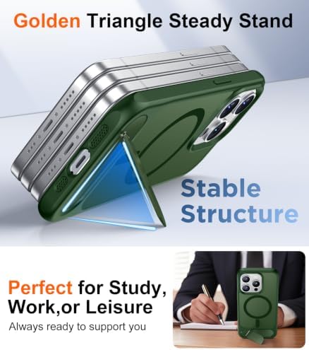 Temdan Magnetic Compatible with iPhone 15 Pro Case, [Built-in Invisible Kickstand][Compatible with MagSafe] [Military Grade Shockproof] Slim Translucent Matte Phone Case for iPhone 15 Pro 6.1" - Image 5