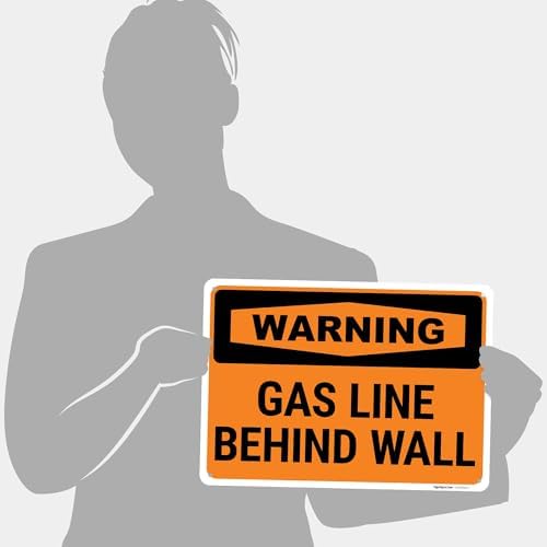 Warning Gas Line Behind Wall OSHA Sign, - Image 4