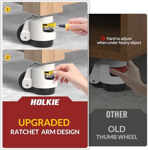HOLKIE Leveling Casters with Ratchet Handle Design丨Total Capacity 3300 lbs - Image 7