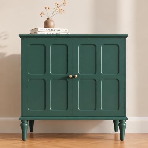 ARTPOWER Green Sideboard Buffet Cabinet with Storage, Mid-Century Modern Storage Cabinet with 2 Doors and Adjustable Shelves, Accent Style Sideboard for Entryway, Dining Room, Living Room by PowerofArtBetterforLife