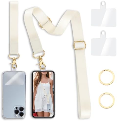 Yonlevres Phone Lanyard Crossbody Strap Wrist Neck Adjustable Women Beige by Yonlevres