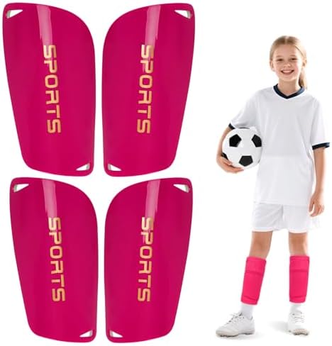 Kids Soccer Shin Guards 2 Pairs Slip-in Youth Shin Pads for Boys Girls, Lightweight PP+EVA Soccer Protective Gear Fits with Shin Guard Sleeves(not Included), Toddler to Teen Sizes Multiple Colors by Unknown