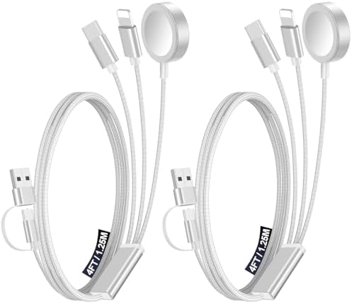 2Pack Travel Essentials for Apple Watch Charger,3-in-2 Multi Charging Cable by Accessoriesforphoneandelectricproducts