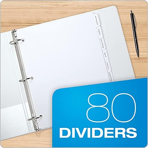 Oxford Binder Dividers for 3 Ring Binders, 10 Pack, 8-Tab Dividers, Write On Tabs, White Paper, 80 Total - Image 5
