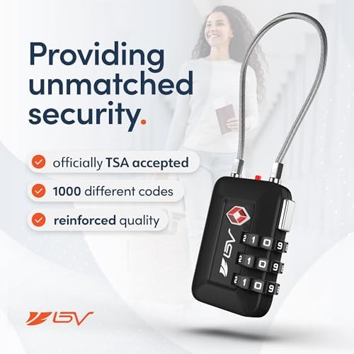 TSA Accepted Luggage Travel Lock, Set-Your-Own Combination Lock for School Gym Locker, Luggage Suitcase Baggage Locks, Filing Cabinets, Toolbox, Case (Black, 2 Pack) - Image 4