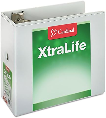 Cardinal 26360 XtraLife ClearVue Non-Stick Locking Slant-D Binder, 6-Inch Cap, 11 x 8 1/2, White by Cardinal
