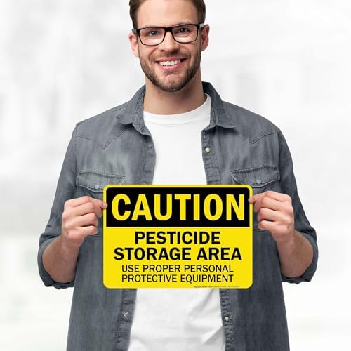 Caution Pesticide Storage Area Use Proper Personal Protective Equipment Sign, 10x7 Inches, 4 Mil Vinyl Decal Stickers Weather Resistant, Made in USA by My Sign Center - Image 2
