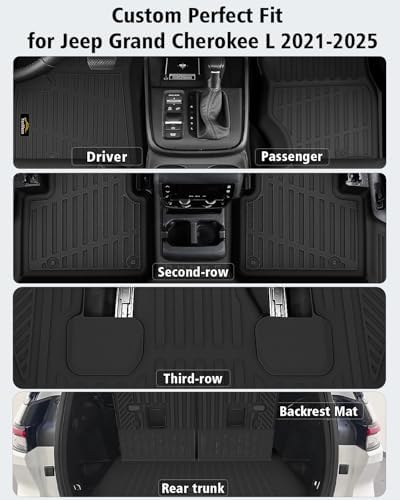 Floor Mats Custom for Jeep Grand Cherokee L 2021-2025 2026 Captain Chair - Image 2