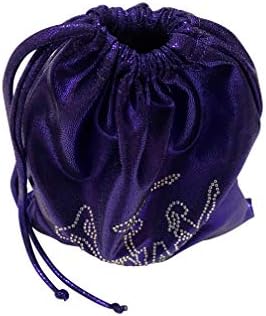 LIL'FOX 8"x10" Drawstring Gymnastics SMALL GRIP BAG 26x20cm - Lightweight Bag for Personal Equipment - Shiny Foil Rhinestones - Image 3