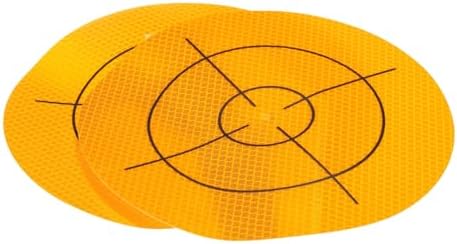 HARFINGTON 2pcs Survey Reflector Sheets 200mm x 200mm Self-Adhesive Surveying Target Mark Sticker Total Station Round Reflective Sheet Tape for Ship Inspection Tunnel Measure, Yellow by HARFINGTON