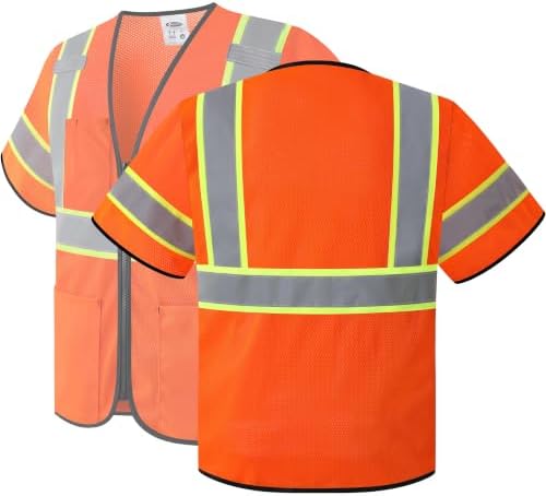 JKSafety Safety Vest for men women Hi Vis Vest with Pockets and Zipper High Visibility Construction Vests BX310 - Image 6
