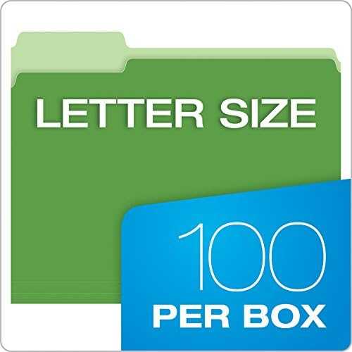 Pendaflex Colored File Folders, 100 Pack, Letter Size (8.5" x 11"), Durable Green Folders, 3 Tabs for Easy Labeling, Colorful School, Office & Home Document Organization - Image 6