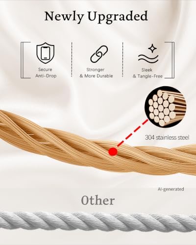 Marble Beaded Phone Wrist Strap for Women, Detachable Design - Image 2