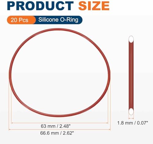 20pcs Silicone O-Ring 66.6x63x1.8mm Metric Sealing Gasket - Image 2