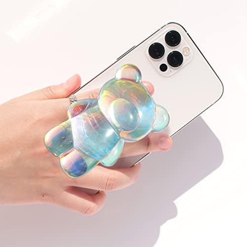 On The Grip 3D Gummy Bear Style Expandable Collapsible Mobile Phone Grip Stand Holder for Smartphone Tablet Cell Phone Accessory (Holographic) - Image 2