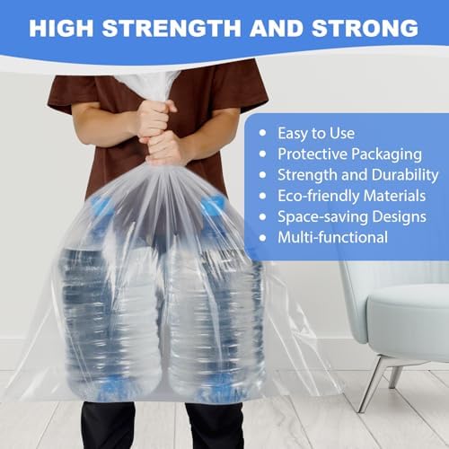 Large Clear Plastic Storage Bags, 60" x 70" Food-Grade Clear Plastic Flat Open Poly Bags for Blanket, Pillows, Seasonal Clothing, Comforter and Basement Storage (2 Mil/5 Count) - Image 5