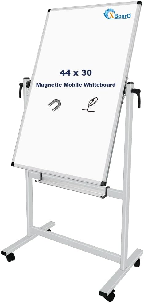 XBoard Whiteboard Mobile, 44x30inch Double Sided Magnetic Dry Erase Board on by XBoard