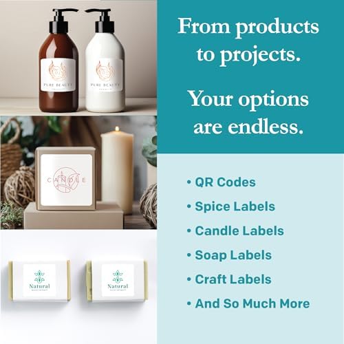 Premium Label Supply White Sticker Square Labels – 2" x 2" – Laser/Inkjet Compatible – (20 per Sheet), 100 Sheets – 2000 Total Adhesive Labels - Image 2