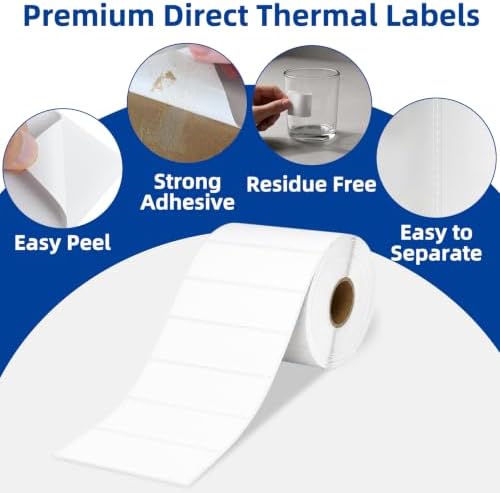 ESSENTIAL 3" x 1" Direct Thermal Labels, 1" Core (1400 Labels, 1 Roll) - Image 3