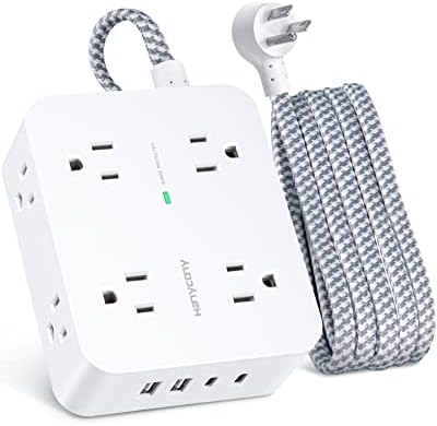 HANYCONY 6Ft Surge Protector Power Strip USB C, 1080J, 8 Outlet Extender by HANYCONY