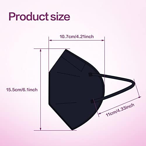 Miuphro 50 Pack Cup Dust Safety Disposable Masks, KN95 5-Layer Foldable Masks - Image 2
