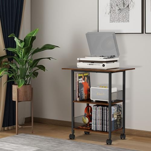 BOHDK Printer Stand, 3-Tier Industrial Large Printer Table with Shelf, 23"x15" Mobile Heavy Duty Storage Rack on Wheels for Home Office Printer Fax Machine Scanner Copier - Image 5