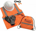 AABACO PPE Safety Kit: High-Visibility Mesh Vest, Full Birm Style Hard Hat, Ear Plugs, Protective Glasses, & Gloves with Drawstring Storage Bag by AabacoEnvironmental