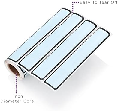 Carstens Adhesive Sticker Labels, 5 3/8” x 1”, Binder Labels for 1” Ring Binder Spines, Sky Blue, Roll of 200 - Image 2