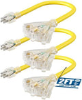 DEWENWILS 24 Inches 12/3 Extension Cord, STW AWG12/3 ETL Listed, Pack of 3 by DEWENWILS