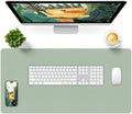 Bloss Leather Desk Mat, Large Mouse Pad, Non-Slip Desk Protector Mat, Leather Desk Blotter, Waterproof Desk Pad for Office Home Decor/Grey Green(31.5×15.7 Inches) by Bloss