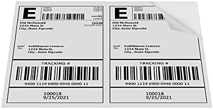 Shipping Labels, Pacific Mailer Half Sheet Shipping Label Compatible for Inkjet 2 Per Page 8.5 x 11 Self Adhesive Mailing Return Address Labels Printable Sticker Paper [100 Sheets/ 200 Labels, White] - Image 5