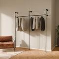 pamo Black Clothing Rack Wall Mounted – 79" W × 87" H, 530 lbs by pamo