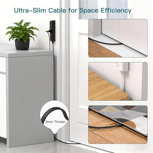 Power Strip Surge Protector with 12 Outlets, Flat Plug Extension Cord 6FT - Image 6