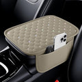 SINGARO Bling Center Console Arm Rest Cover for Car, Middle Console Armrest Storage Box Cover, Interior Bling Car Accessories for Women and Man Gifts Interior Sets (Beige) by SINGARO