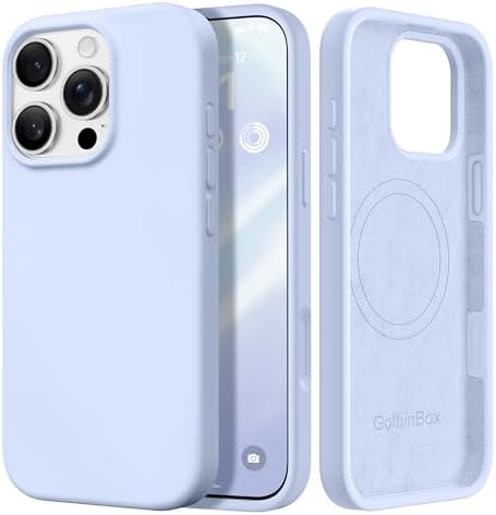 GolbinBox Magnetic for iPhone 16 Pro Case, Silicone Cover, Cyan Purple by GolbinBox