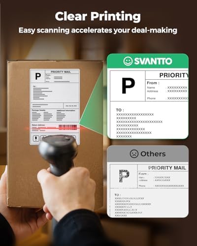 SVANTTO 4x6 Thermal Labels, 1000Pcs/2 Stacks, White Shipping Labels - Image 3