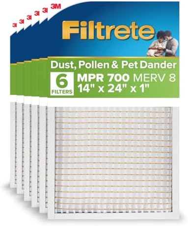 Filtrete 14x24x1 Air Filter, MERV 8, MPR 700, 6 HVAC Filters by Filtrete
