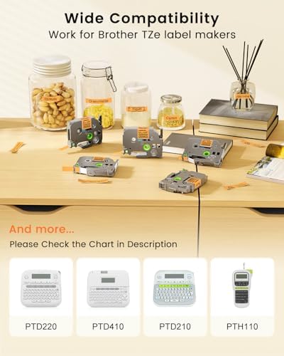 Orange Label Tape Replacement for Brother P-Touch Label Maker Tape TZe-B31 - Image 2