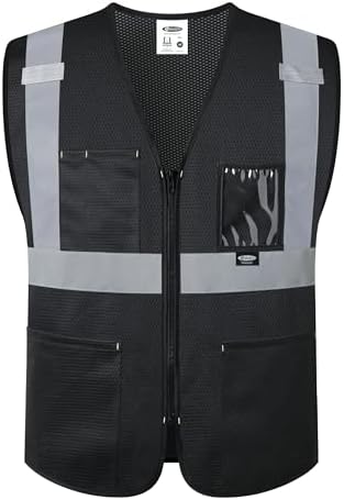 JKSafety Safety Vest for men women Hi Vis Vest with Pockets and Zipper High Visibility Construction Vests BX310 by JKSafety