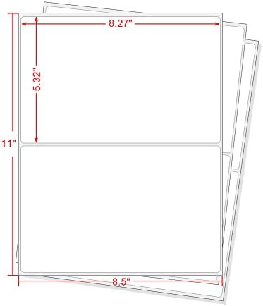 Half Sheet Laser & Inkjet - Rounded Corner Shipping Address Labels - 5-1/2" X 8-1/2" (6000 Labels) by FungLam