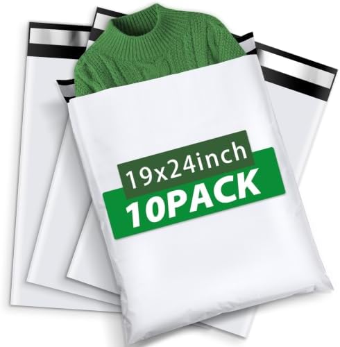 10Pack Thick Large Poly Mailers Bags 19x24 for Clothes and Small Bussiness by Oududianzi