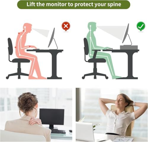 gianotter Desk Organizers and Accessories, Monitor Stand with Drawer and 2 Pen Holder, Desktop Organizer Suitable for Offices and Dormitories (White) - Image 3